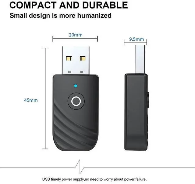 Alt view image 2 of 6 - Bluetooth-compatible Dongle 3 in 1 BT5.0 USB Adapter Stereo Audio Transmitter Receiver for TV Computer Car Earphone Headset