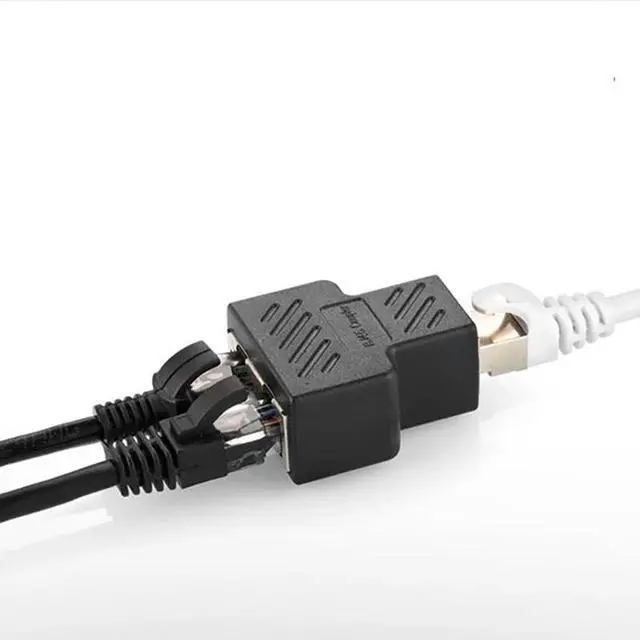 Alt view image 3 of 6 - RJ45 Gbps Network Cable Connector Extend Wire Adapter RJ45 8 Core Shielded Direct Head One Divided Two Converter Cable Splitter