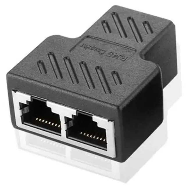 Alt view image 5 of 6 - RJ45 Gbps Network Cable Connector Extend Wire Adapter RJ45 8 Core Shielded Direct Head One Divided Two Converter Cable Splitter