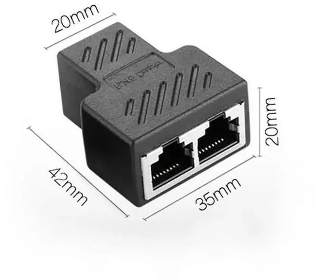 Alt view image 6 of 6 - RJ45 Gbps Network Cable Connector Extend Wire Adapter RJ45 8 Core Shielded Direct Head One Divided Two Converter Cable Splitter