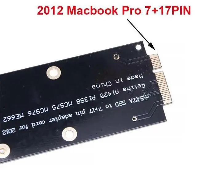 Alt view image 4 of 6 - M.2 NGFF mSATA To 7+17Pin Adapter Card For 2012 M-acbook Pro A1425 A1398 MC975 MC976 MD212 MD213 ME662 ME664 ME665