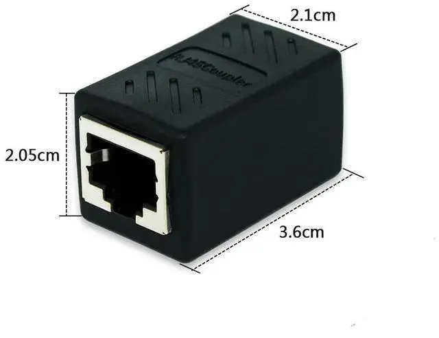 Alt view image 3 of 6 - RJ45 Female to Female Port Network Ethernet LAN Splitter Connector Transfer Head RJ45 Adapter Coupler CAT5 CAT6 Socket