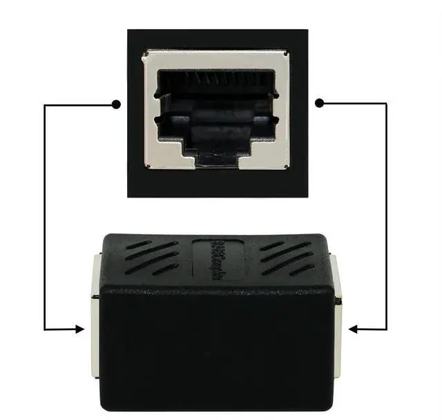 Alt view image 6 of 6 - RJ45 Female to Female Port Network Ethernet LAN Splitter Connector Transfer Head RJ45 Adapter Coupler CAT5 CAT6 Socket