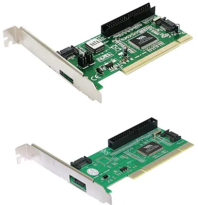 Alt view image 2 of 6 - VIA6421 PCI to SATA PATA Hard Disk Converter PCI to IDE Extend Card for Desktop PC RAID Dual Channel Serial ATA Disk Array Card