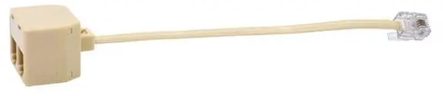 Alt view image 2 of 6 - RJ11 to 6P4C Wire Adapter Telephone Ethernet Cord Converter Landline Male to Female Plug Separator 1 In 2 Out Cable Splitter