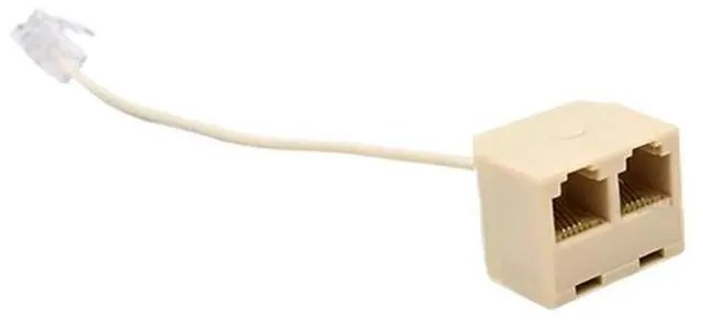 Alt view image 4 of 6 - RJ11 to 6P4C Wire Adapter Telephone Ethernet Cord Converter Landline Male to Female Plug Separator 1 In 2 Out Cable Splitter