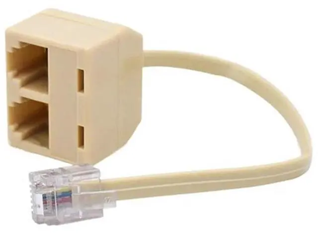 Alt view image 5 of 6 - RJ11 to 6P4C Wire Adapter Telephone Ethernet Cord Converter Landline Male to Female Plug Separator 1 In 2 Out Cable Splitter