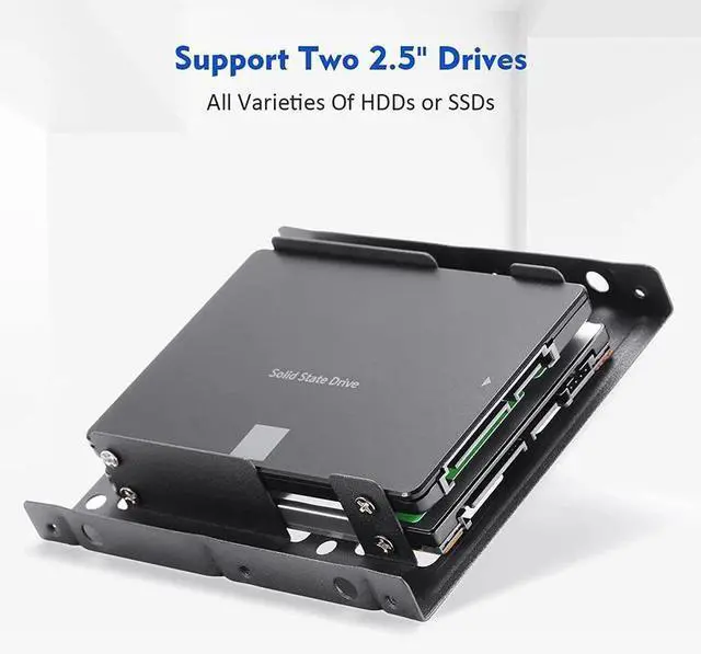 Alt view image 3 of 6 - 2.5 To 3.5 Inch Hard Disk Bracket Hard Drive Dual Desktop SSD Mounting Bracket Internal Adapter