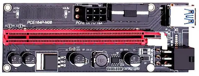 Alt view image 6 of 6 - Newest VER009 USB 3.0 PCI-E Riser VER 009S Express 1X 4x 8x 16x Extender Riser Adapter Card with SATA 15pin to 6 pin Power Cable