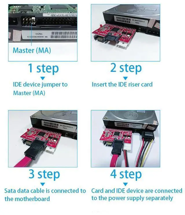 Alt view image 6 of 6 - 2 in 1 IDE to SATA / SATA to IDE Adapter Converter 3.5" 40pin for DVD CD HDD Bidirectional Transfer for PC SATA Data Cable