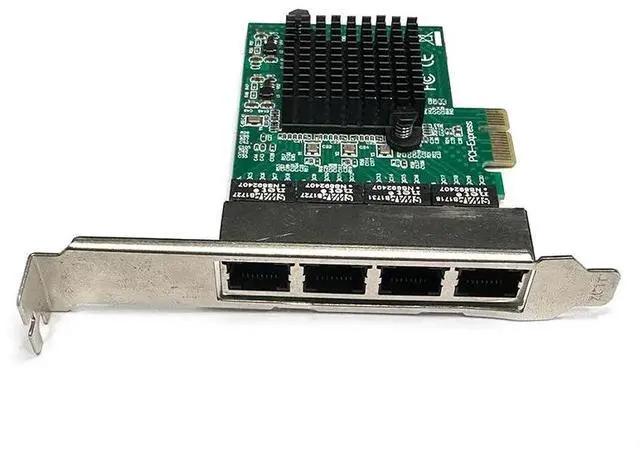 Alt view image 3 of 6 - 4 Port RJ45 1000Mbps Lan Network Card High Speed Remote Wake Control PCIE X1 Ethernet Adapter PC Cat5 UTP Cable Converter