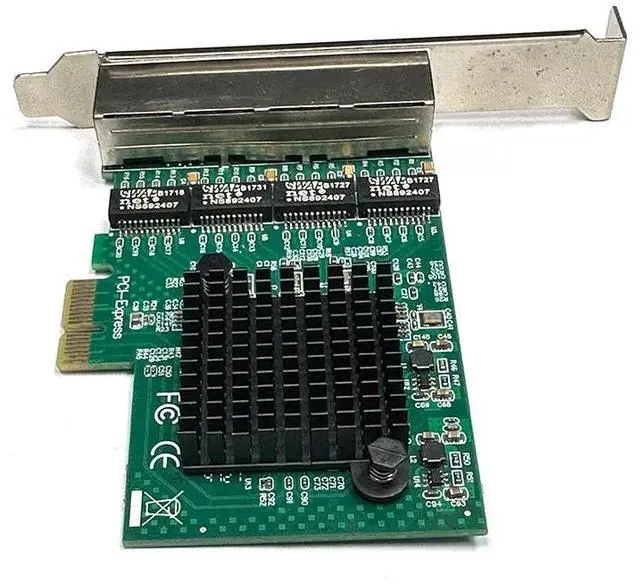 Alt view image 4 of 6 - 4 Port RJ45 1000Mbps Lan Network Card High Speed Remote Wake Control PCIE X1 Ethernet Adapter PC Cat5 UTP Cable Converter
