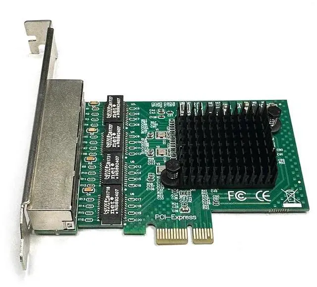 Alt view image 2 of 6 - 4 Port RJ45 1000Mbps Lan Network Card High Speed Remote Wake Control PCIE X1 Ethernet Adapter PC Cat5 UTP Cable Converter