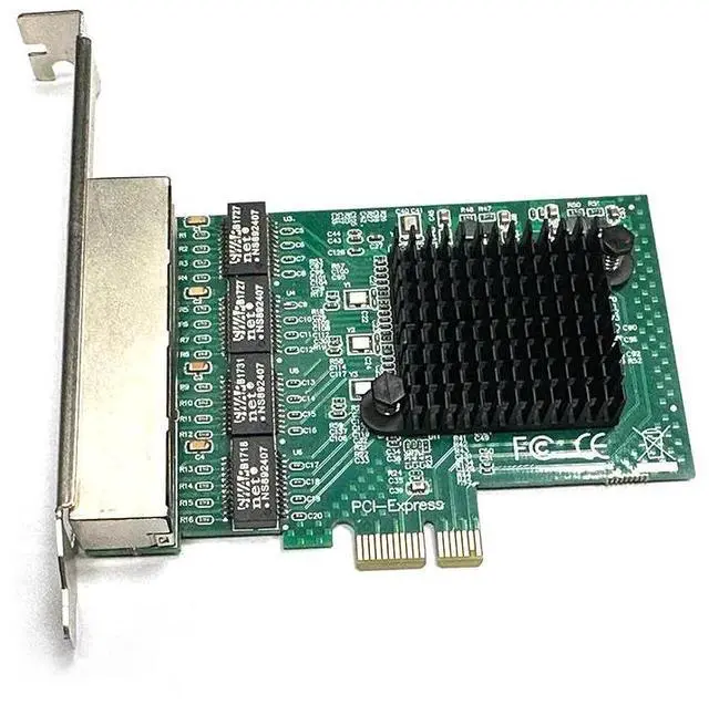 Alt view image 6 of 6 - 4 Port RJ45 1000Mbps Lan Network Card High Speed Remote Wake Control PCIE X1 Ethernet Adapter PC Cat5 UTP Cable Converter