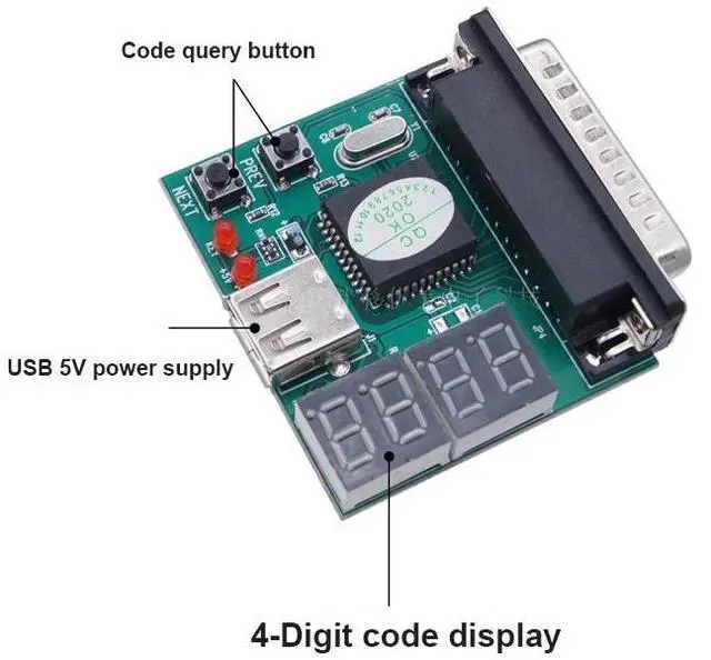 Alt view image 2 of 6 - Laptop Computer 25Pin Diagnostic Card with USB Parallel Port PC Motherboard Analyzer 4-Digit Analysis Post Tester