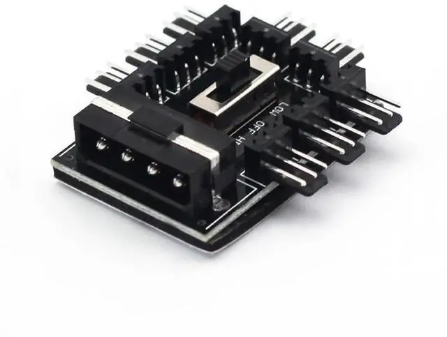 Main image of 1 to 8 3Pin Fan Hub Pwm Sata Molex Splitter PC Mining Cable 12V Power Suppply Cooler Cooling Speed Controller 4PIN Adapter