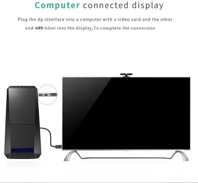 Alt view image 5 of 6 - 4K Big DP to HDMI-compatible Converter Displayport Male to Female Cable Splitter TV Monitor ProjectorVideo Audio Extend Adapter