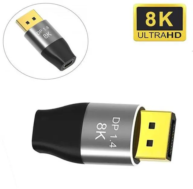 Alt view image 2 of 6 - Mini DP1.4 to Standard DP Converter 8K60Hz 4K144HZ HD Bidirectional Conversion Adapter DisplayPort Video Audio Extend Wire Plug