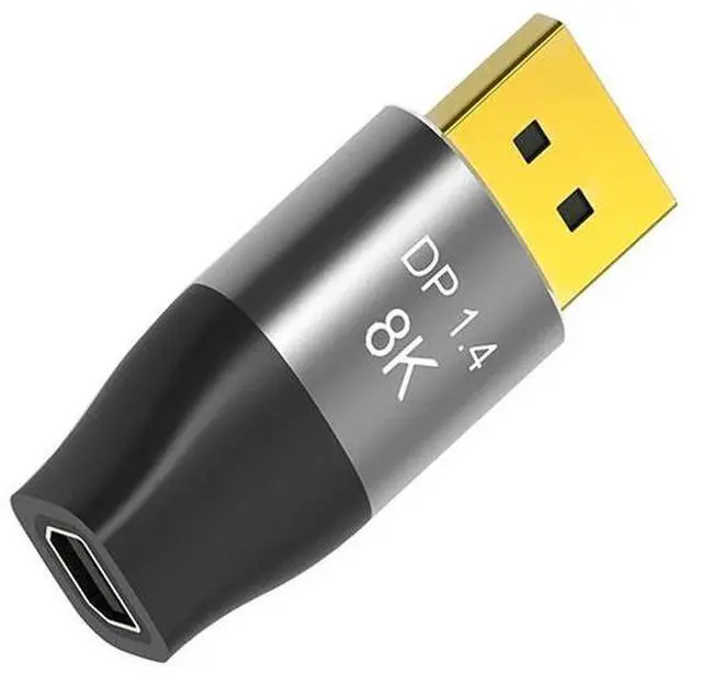 Alt view image 6 of 6 - Mini DP1.4 to Standard DP Converter 8K60Hz 4K144HZ HD Bidirectional Conversion Adapter DisplayPort Video Audio Extend Wire Plug