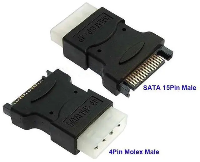 Alt view image 2 of 6 - SATA to Big 4PIN Male Converter to Male SATA 15PIN HDD Power Supply Adapter Hard Disk Female 4Pin Molex IDE Power Support Plug