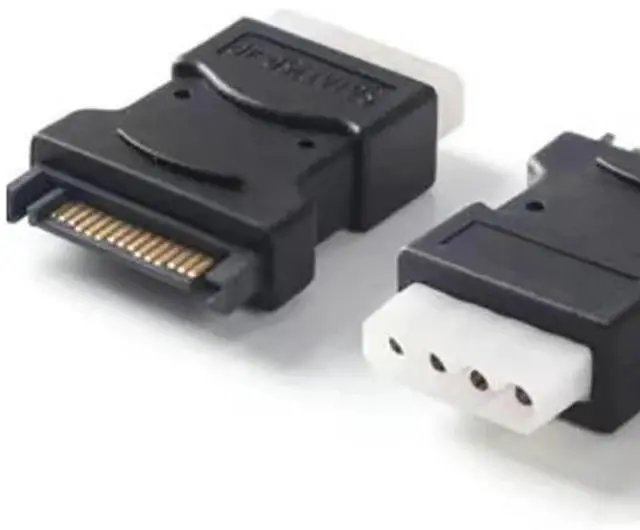 Alt view image 6 of 6 - SATA to Big 4PIN Male Converter to Male SATA 15PIN HDD Power Supply Adapter Hard Disk Female 4Pin Molex IDE Power Support Plug