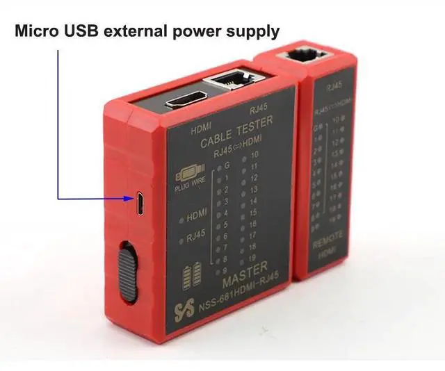 Alt view image 3 of 6 - HDMI-Compatible Ethernet Cable Tester RJ45 Network Lan 8P8C POE Anti Burn RJ11 Telephone Line Tester Tool POE Protection