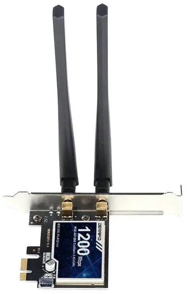 Alt view image 6 of 6 - WiFi 5 PCI-E Adapter AC1200 Wireless Network Card 2.4G/5GHz 802.11AC For Bluetooth 4.2 Desktop Windows 7/8/10/11