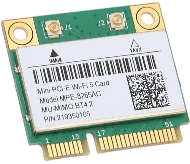 Alt view image 5 of 6 - WiFi 5 MPE-8265AC 8265HMW 8265AC 867Mbps+300Mbps Dual Band 2.4G/5Ghz Bluetooth 4.2 802.11ac 2x2 Mini PCI-E Wireless Network Card