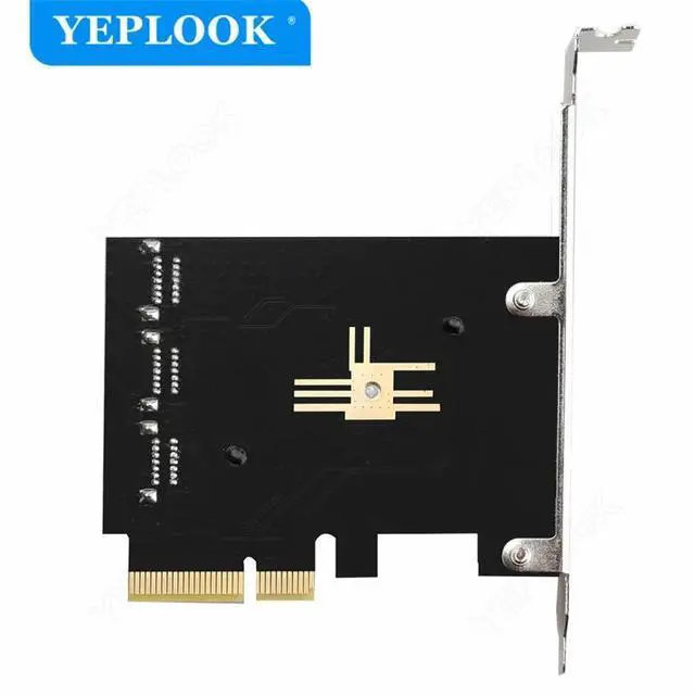 Alt view image 6 of 6 - PCIe 4x to 6 Port SATA3.0 6Gbps PCIe to SATA Adapter Controller Expansion Card ASM1166 Chipset for HDD SSD with 8cm/12cm Bracket