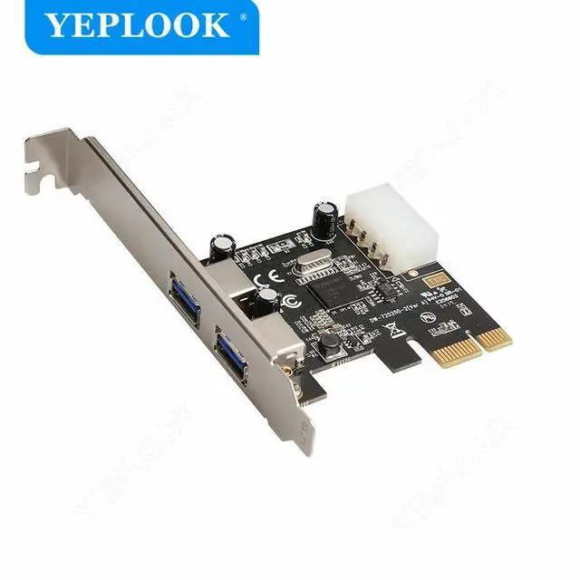 Alt view image 2 of 6 - PCIe 1x to 2 Port USB3.0 + IDE 4Pin Power Port, High Speed 5Gbps PCI Express Expansion Card Riser Card Adapter NEC720200 Chipset