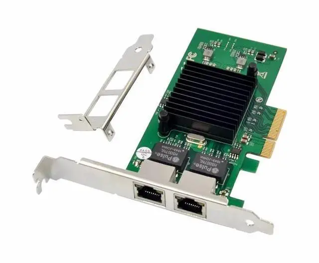 Alt view image 2 of 6 - PCI-E X4 Dual RJ45 10/100/1000Mbps 1G Gigabit Server Ethernet Network Card Adapter NIC 82576EB Chipset with 8CM & 12CM Brackets