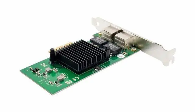 Alt view image 4 of 6 - PCI-E X4 Dual RJ45 10/100/1000Mbps 1G Gigabit Server Ethernet Network Card Adapter NIC 82576EB Chipset with 8CM & 12CM Brackets