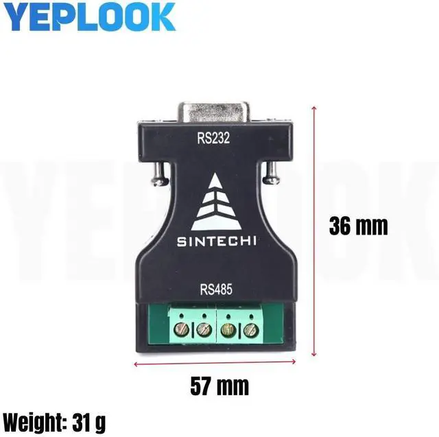 Alt view image 3 of 6 - RS-232 RS232 DB9 to RS-485 RS485 Industrial Grade Self-powered RS232/RS485 Terminal Block Interface Serial Adapter Converter