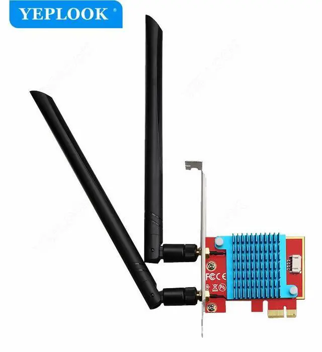Alt view image 2 of 6 - PCIe 1x to M.2 NGFF Desktop WiFi Wireless Adapter Card Wifi+BT Cable, Antenna for AX210 AX200 AC9260 AC8265 AC8260 AC7265 AC7260