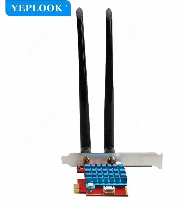 Alt view image 3 of 6 - PCIe 1x to M.2 NGFF Desktop WiFi Wireless Adapter Card Wifi+BT Cable, Antenna for AX210 AX200 AC9260 AC8265 AC8260 AC7265 AC7260