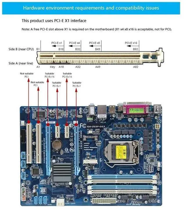 Alt view image 5 of 5 - PCI-E 1x to 2 Port Serial Port RS232 DB9 COM Male Adapter Riser Card Support RS232, RS485&RS422 Modes Chip AX99100, 12CM Bracket