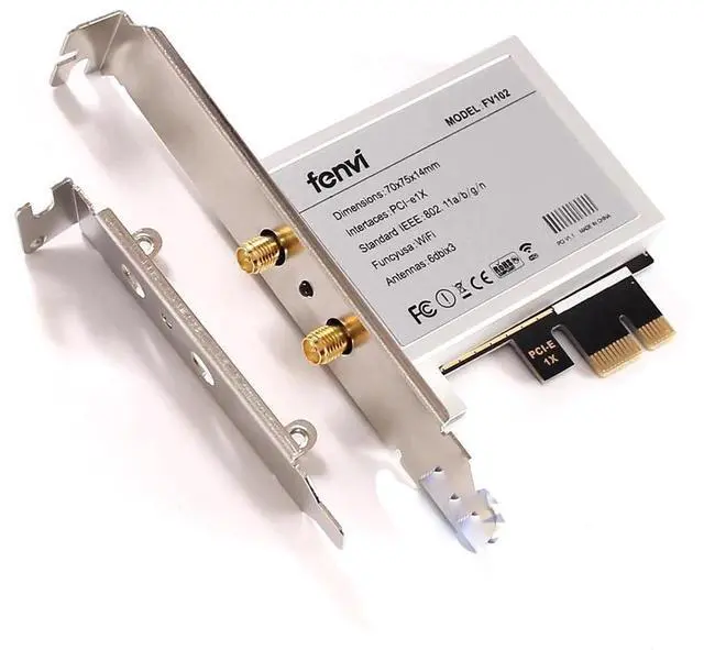 Alt view image 6 of 6 - PCIe 1x Desktop WiFi Adapter Card w/6dBi Antenna & Bluetooth Cable for M.2 NGFF Wireless Card AC9260 AC8265 AC8265 AC7265 AC7260