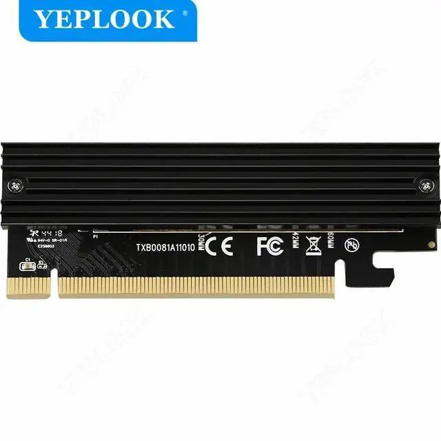 Alt view image 3 of 6 - PCIE 3.0 to M.2 NGFF NVME Adapter Card Support X4 X16 2280 2260 2242 2230 SSD M Key High Speed Adapter Riser Card with Heat Sink