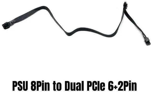 Alt view image 4 of 6 - PCIe Dual 8Pin 6+2Pin GPU Power Cable forGIGABYTE P750GM 750W, P850GM 850W, P1000GM 1000W GOLD Modular Power, Flat Cable 18AWG