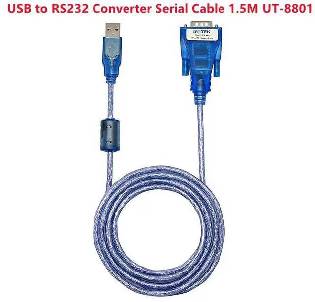 Main image of Industrial Grade USB2.0 to RS232 Serial Cable Male COM DB9 9Pin Converter with ESD Protection FTDI FT232 Chip 1.5M UTEK UT-8801