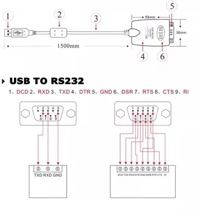 Alt view image 6 of 6 - USB 2.0 to RS232 Male Serial Port 9Pin DB9 COM NUT Port Industrial Grade Adapter Cable 1.5 Meter FTDI FT232 Chipset UTEK UT-880