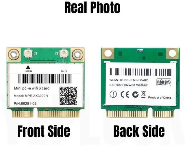 Alt view image 3 of 6 - WiFi 6 MPE-AX3000H Built-in AX200HMW Mini PCIe Network Card 2x 2400Mbps + 574Mbps Tri-Band 2.4G/5G/6GHz Bluetooth BT5.2 MU-MIMO
