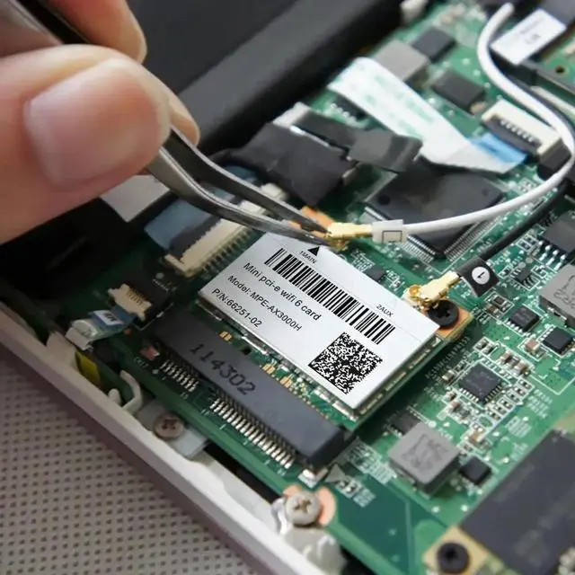 Alt view image 6 of 6 - WiFi 6 MPE-AX3000H Built-in AX200HMW Mini PCIe Network Card 2x 2400Mbps + 574Mbps Tri-Band 2.4G/5G/6GHz Bluetooth BT5.2 MU-MIMO