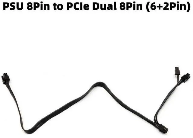 Alt view image 5 of 6 - PCIe Dual 8Pin 6+2Pin GPU Power Cable for Seasonic FOCUS PLUS GOLD, Platinum, PX, GX, SGX 1000W, 850W, 750W, 650W Modular Power