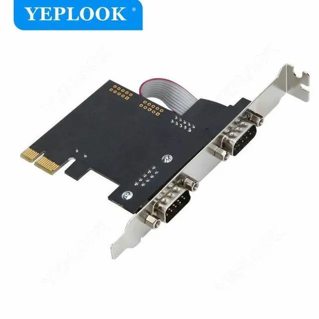 Alt view image 5 of 6 - PCIe 1x to Dual Port Serial RS232 DB9 COM Male PCI-E Expansion Adapter Controller Card Converter Riser Card Chipset ASIX/AX99100