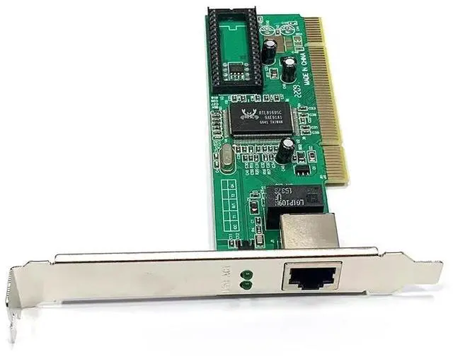 Alt view image 3 of 5 - PCI to Single Port RJ45 10/100/1000Mbps 1Gbps Gigabit Ethernet Network Card Wired Adapter for Realtek RTL8169SC Chipset