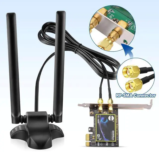 Alt view image 4 of 5 - 3dbi 2.4GHz 5GHz Dual Band WiFi Antenna RP-SMA 2m/6.5feet for Wireless Network Router Hotspots, Monkey King Game PC
