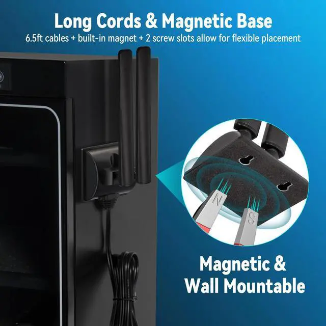 Alt view image 4 of 6 - 5dbi 2400-2500 MHz/5150-5850MHz/5900-7125MHz Tri-Band WiFi 6E Antenna for Monkey King Game PC FPV, Security Cameras