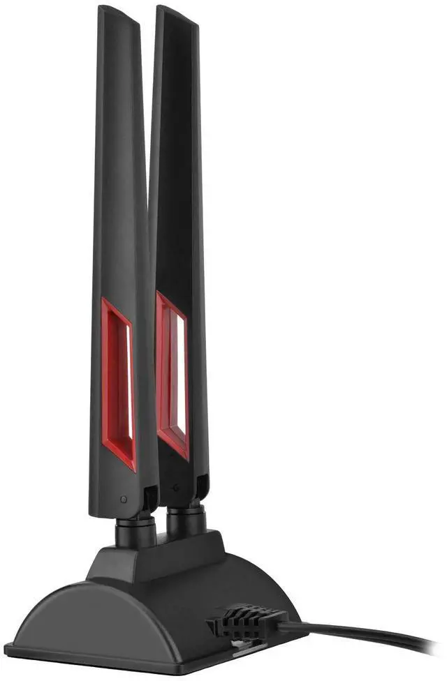 Alt view image 3 of 6 - WiFi 6E Tri-Band Antenna 2.4GHz 5GHz 6GHz Magnetic Base WiFi Antenna with RP-SMA Extension Cable for PC Desktop Compute