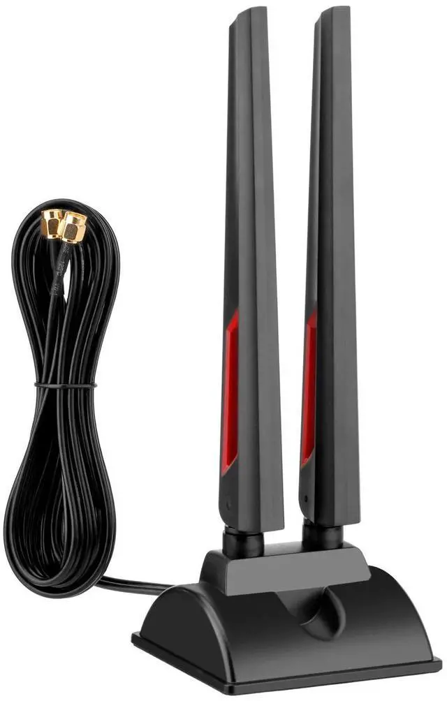 Main image of WiFi 6E Tri-Band Antenna 2.4GHz 5GHz 6GHz Magnetic Base WiFi Antenna with RP-SMA Extension Cable for PC Desktop Compute
